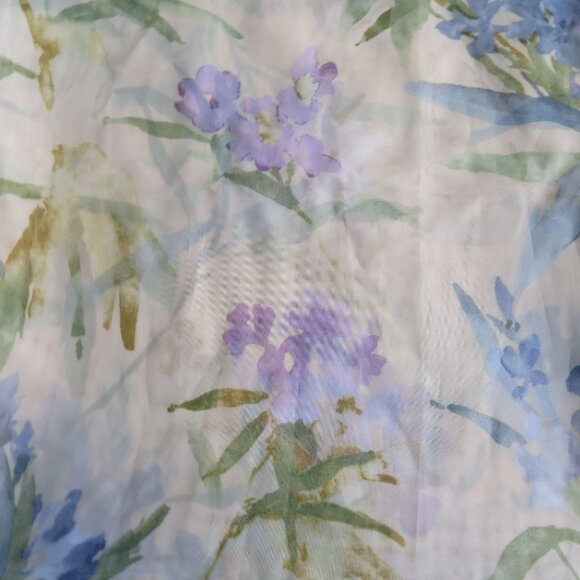 WestPoint Stevens Window Treatment Scarf Sheer Beige Blue Purple Floral 60"x144" - Picture 2 of 8